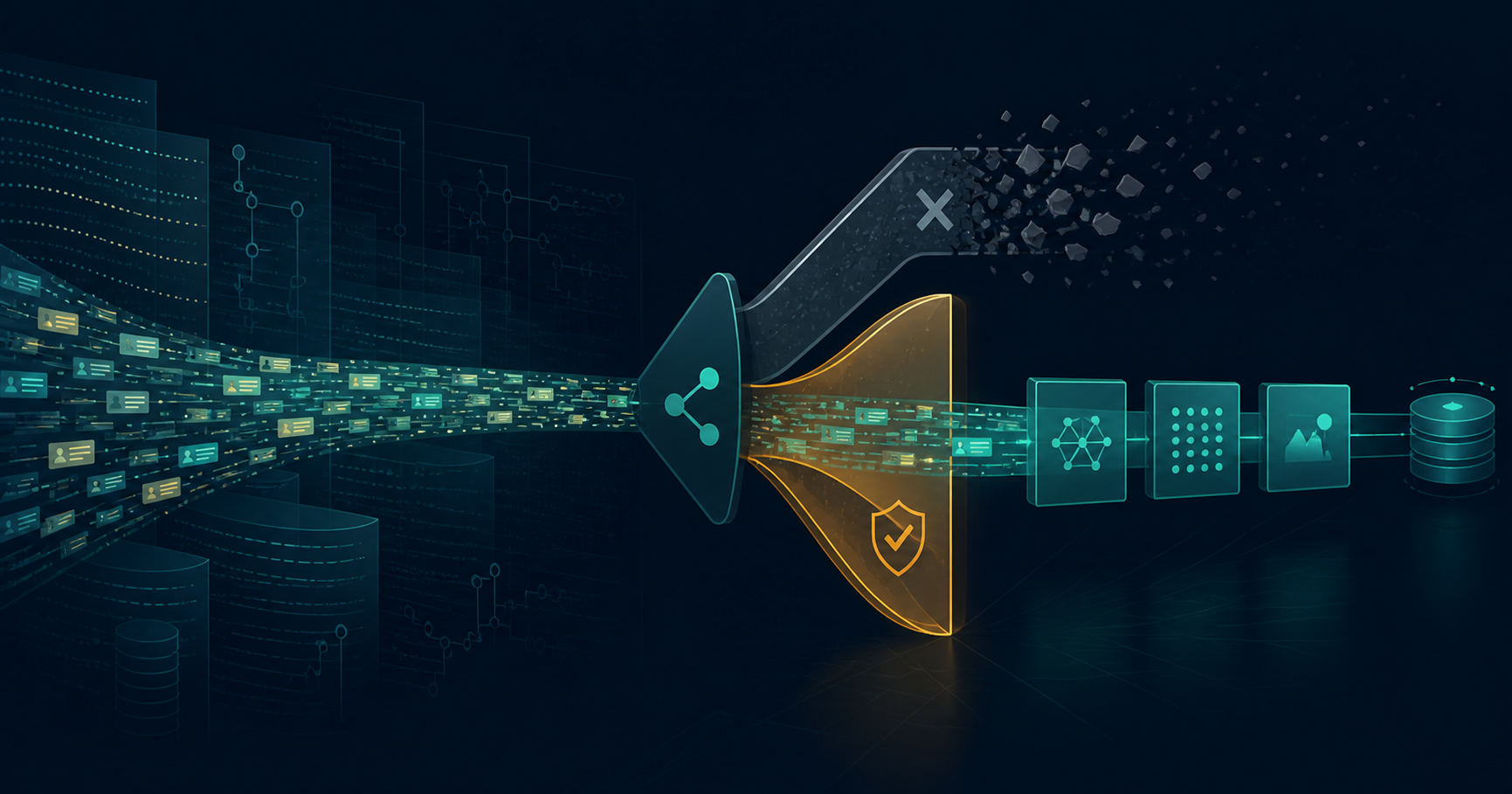 An event-processing pipeline preserves a historical data path behind a safety boundary.